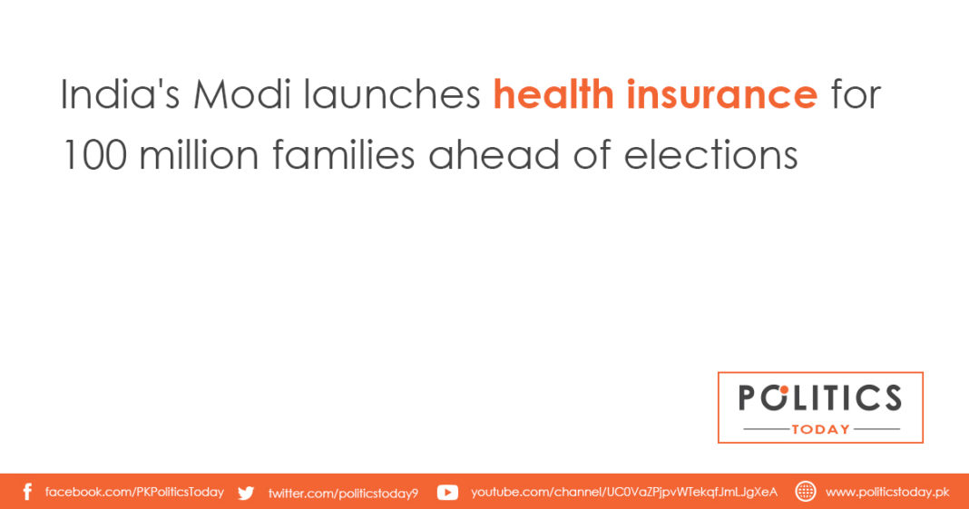 India's Modi launches health insurance for 100 million families ahead of elections