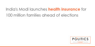 India's Modi launches health insurance for 100 million families ahead of elections