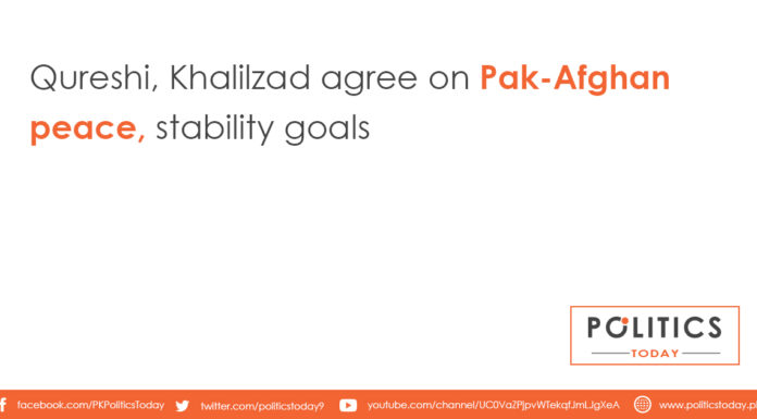 Qureshi, Khalilzad agree on Pak-Afghan peace, stability goals