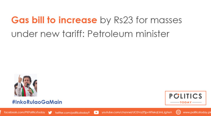 Gas bill to increase by Rs23 for masses under new tariff: Petroleum minister