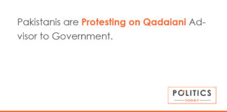 Pakistanis are Protesting on Qadaiani Advisor to Government.