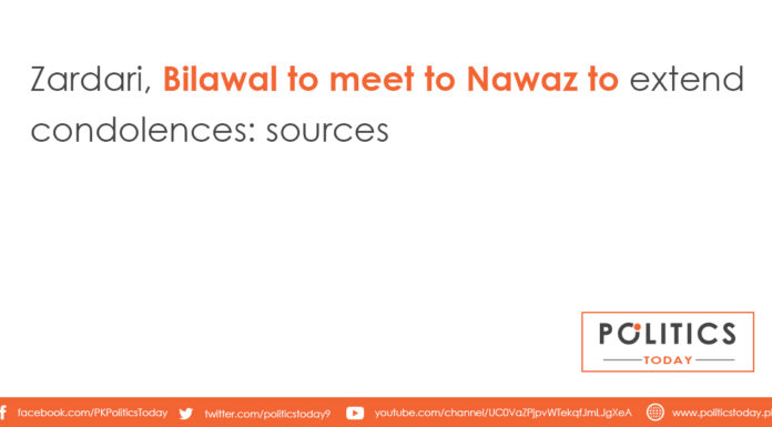 Zardari, Bilawal to meet to Nawaz to extend condolences: sources
