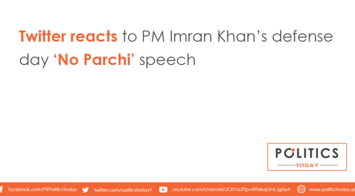 Twitter reacts to PM Imran Khan’s defense day ‘No Parchi’ speech