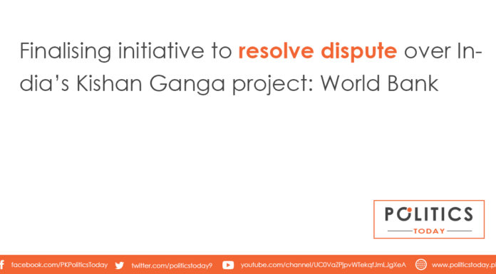 Finalising initiative to resolve dispute over India’s Kishan Ganga project: World Bank