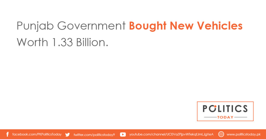 Punjab Government Bought New Vehicles Worth 1.33 Billion.