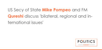 US Secy of State Mike Pompeo and FM Qureshi discuss 'bilateral, regional and international issues'