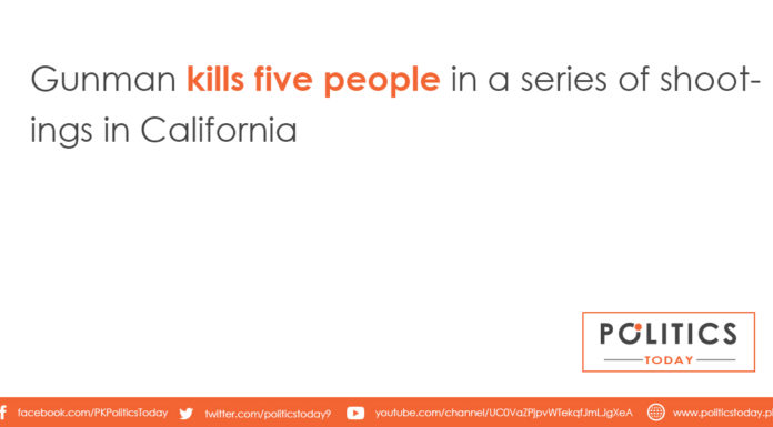 Gunman kills five people in a series of shootings in California