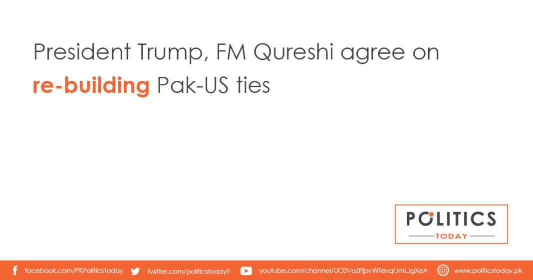 President Trump, FM Qureshi agree on re-building Pak-US ties