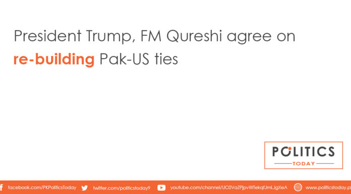President Trump, FM Qureshi agree on re-building Pak-US ties