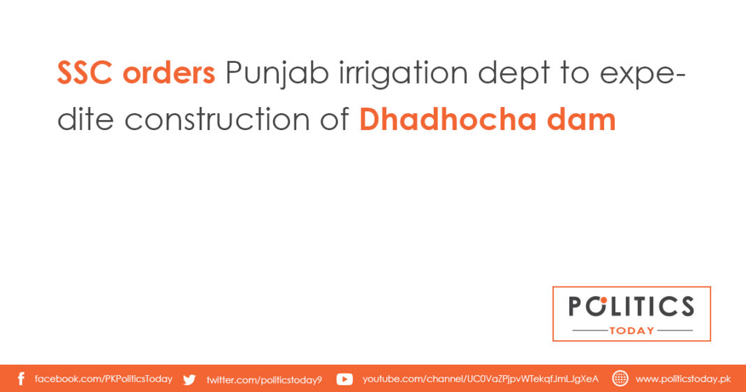 SC orders Punjab irrigation dept to expedite construction of Dhadhocha dam