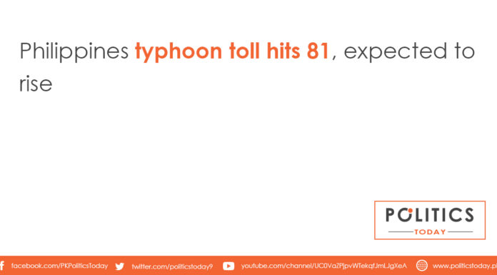 Philippines typhoon toll hits 81, expected to rise