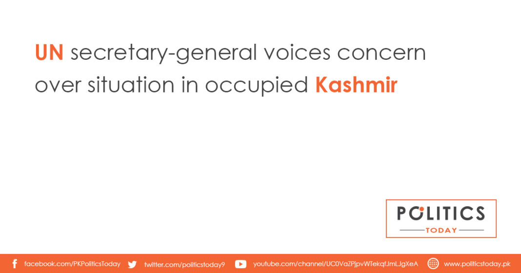 UN secretary-general voices concern over situation in occupied Kashmir