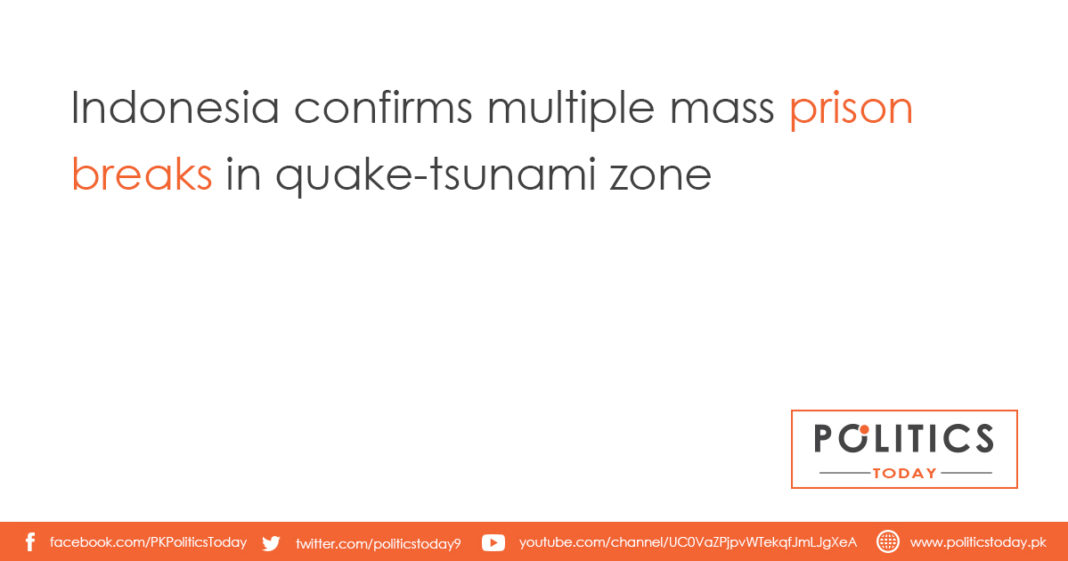 Indonesia confirms multiple mass prison breaks in quake-tsunami zone