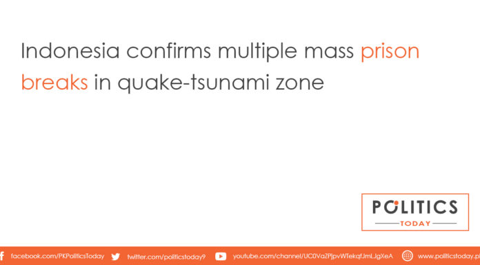 Indonesia confirms multiple mass prison breaks in quake-tsunami zone